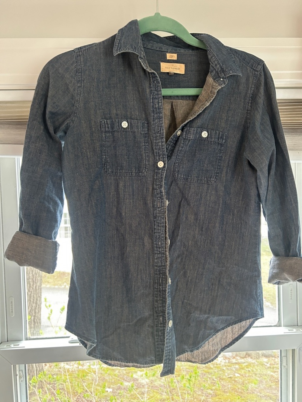 100% Cotton Softened Denim Button-Down Shirt